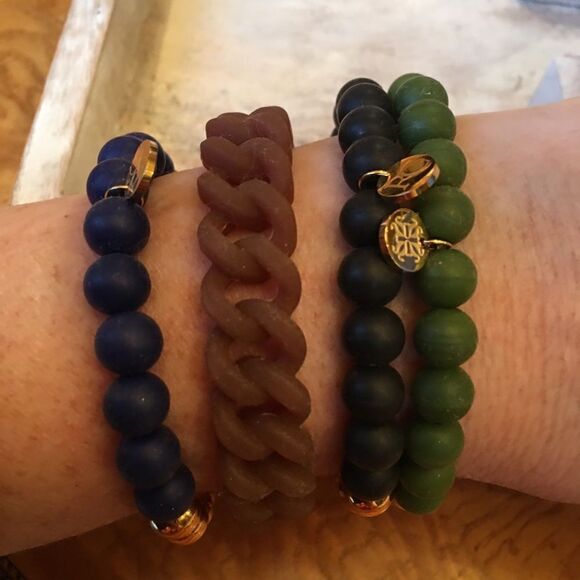 GOLD & Rubber Rustic Cuff Set! - Picture 8 of 8